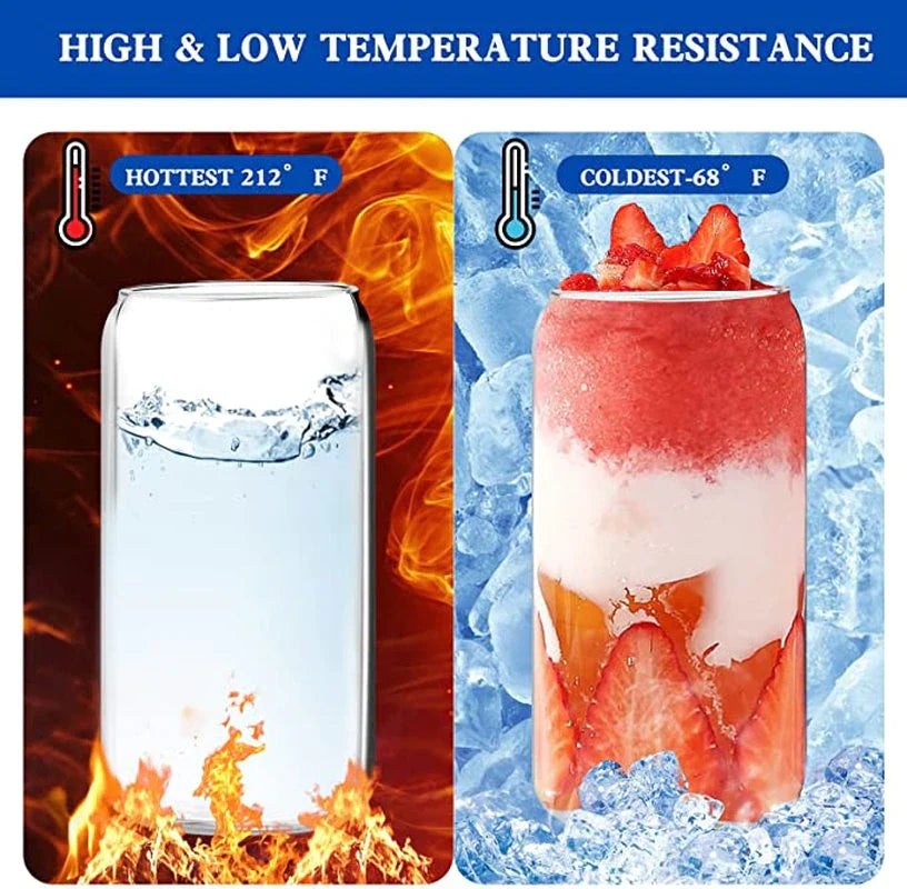 4Pcs/Set of Glasses with Straws 470Ml Straw Beer Mugs with Wooden Lid Reusable Iced Coffee Juice Cups with Straw Brush