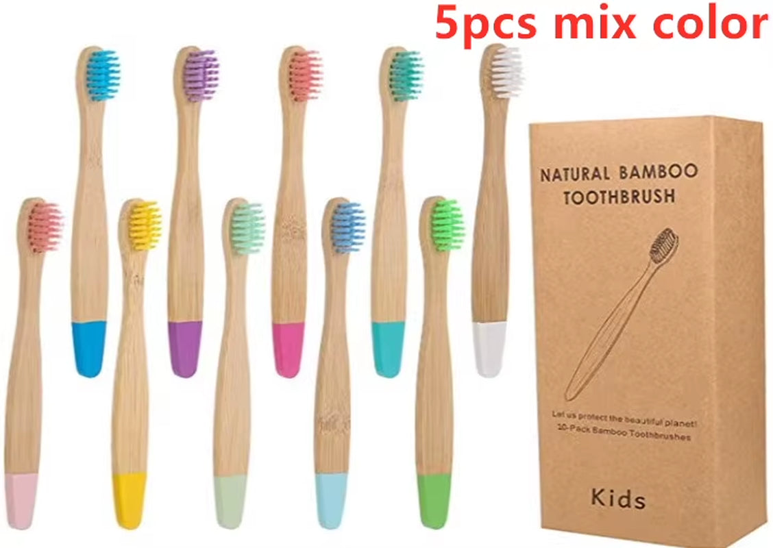New Organic Children'S Bamboo Toothbrush Ten Colors Soft Fibre Bristles Biodegradable Handle Eco Friendly Kids Toothbrushes