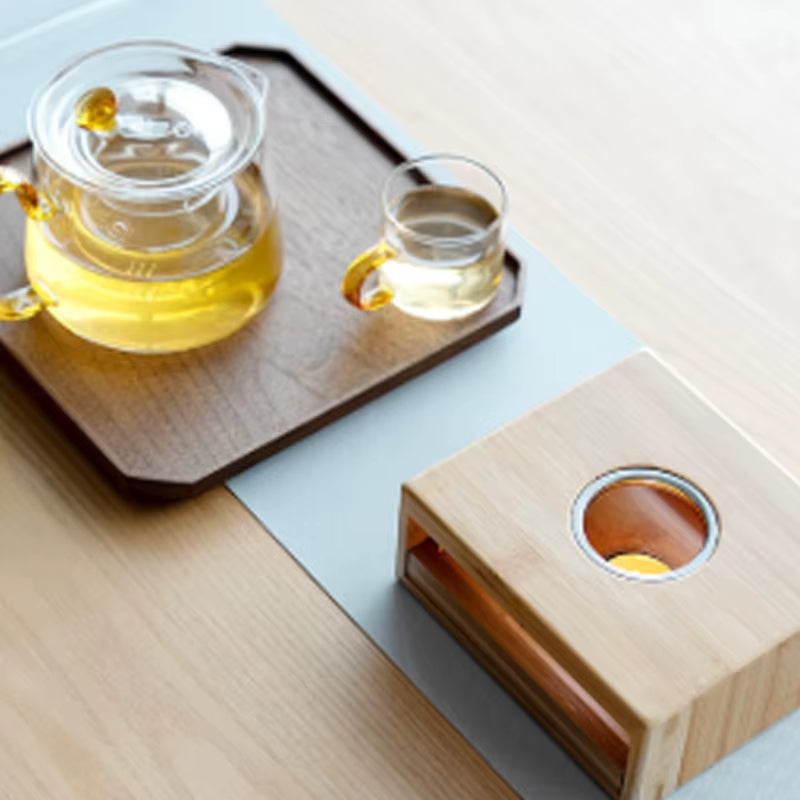 Bamboo Tea Warmer Candle Heating Holder Japanese-Style Thermostat Wine Temperature Base Teapot Heater Tea Pot Stove Insulation