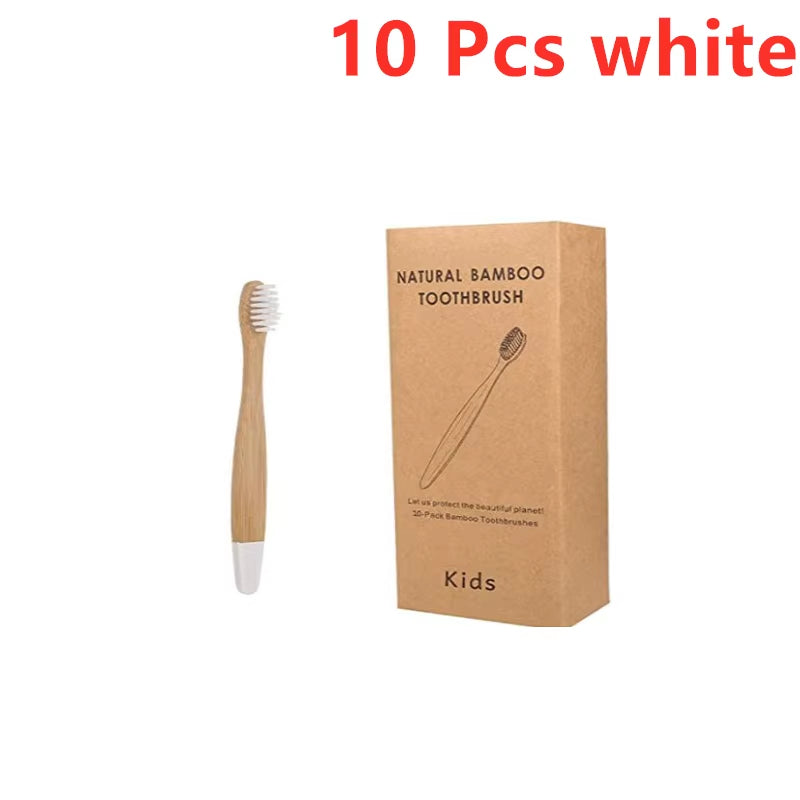 New Organic Children'S Bamboo Toothbrush Ten Colors Soft Fibre Bristles Biodegradable Handle Eco Friendly Kids Toothbrushes
