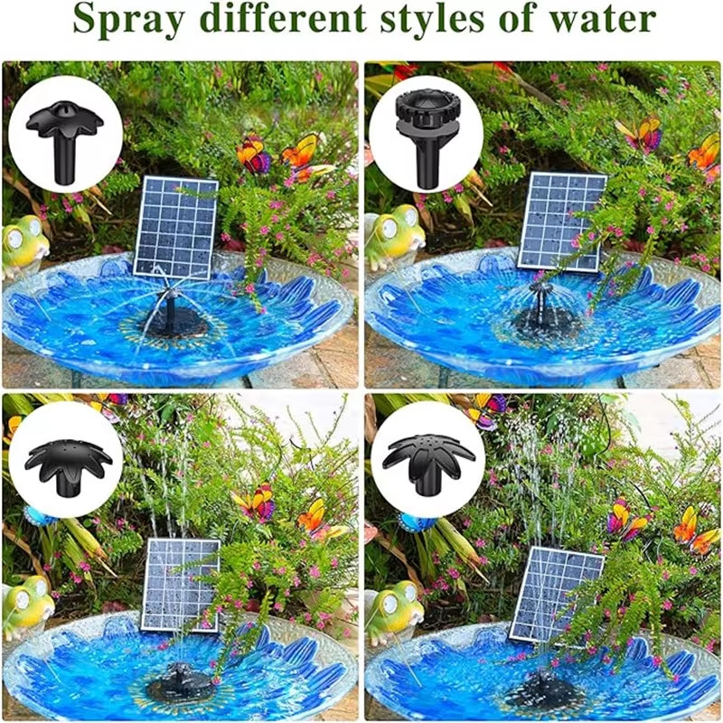 3.5W Solar Fountain Pump, Outdoor Solar Fountain with Upgraded Glass Solar Panel and Nozzle, Solar Fountain Pump for Bird Baths