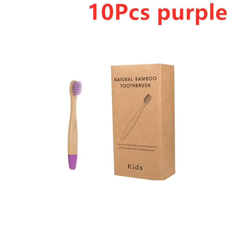 New Organic Children'S Bamboo Toothbrush Ten Colors Soft Fibre Bristles Biodegradable Handle Eco Friendly Kids Toothbrushes