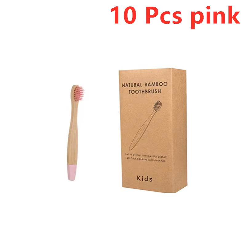 New Organic Children'S Bamboo Toothbrush Ten Colors Soft Fibre Bristles Biodegradable Handle Eco Friendly Kids Toothbrushes