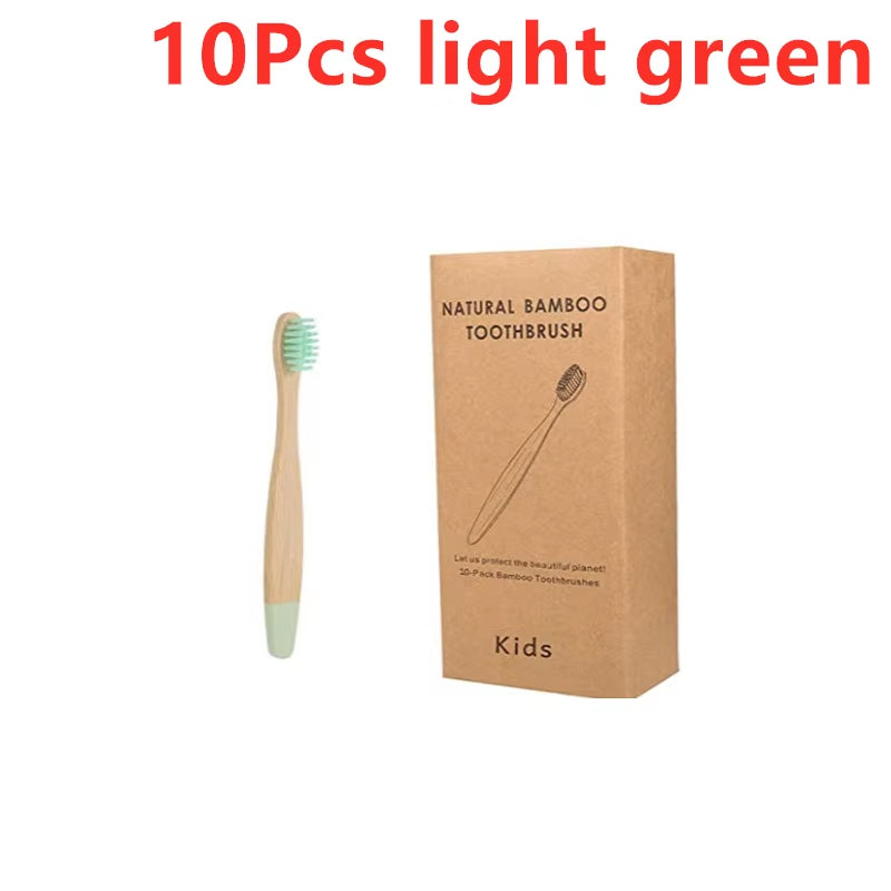 New Organic Children'S Bamboo Toothbrush Ten Colors Soft Fibre Bristles Biodegradable Handle Eco Friendly Kids Toothbrushes