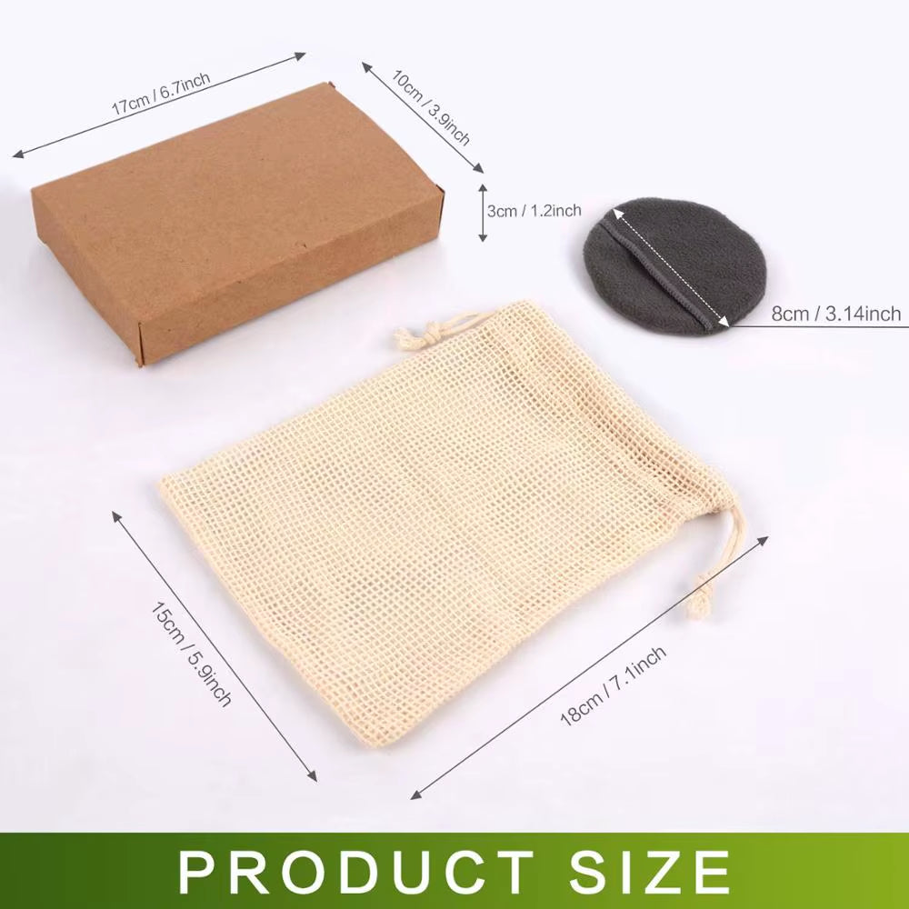 14/20 Packs Reusable Bamboo Cotton Makeup Remover Pads Facial Toner Pads Washable 4 Layer Face Pads Facial Skin Care Wipe Pads