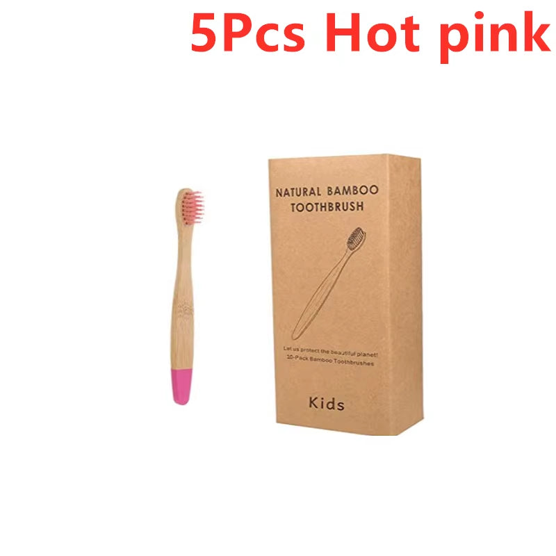 New Organic Children'S Bamboo Toothbrush Ten Colors Soft Fibre Bristles Biodegradable Handle Eco Friendly Kids Toothbrushes