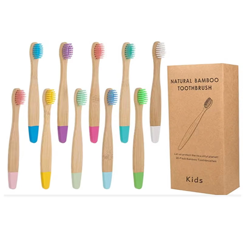 New Organic Children'S Bamboo Toothbrush Ten Colors Soft Fibre Bristles Biodegradable Handle Eco Friendly Kids Toothbrushes