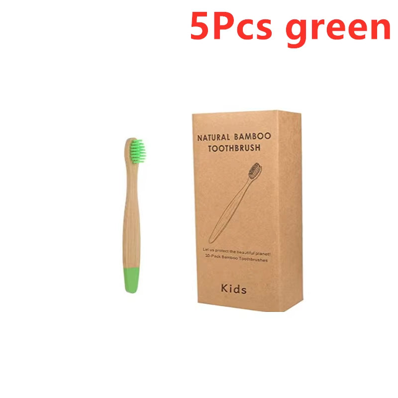 New Organic Children'S Bamboo Toothbrush Ten Colors Soft Fibre Bristles Biodegradable Handle Eco Friendly Kids Toothbrushes