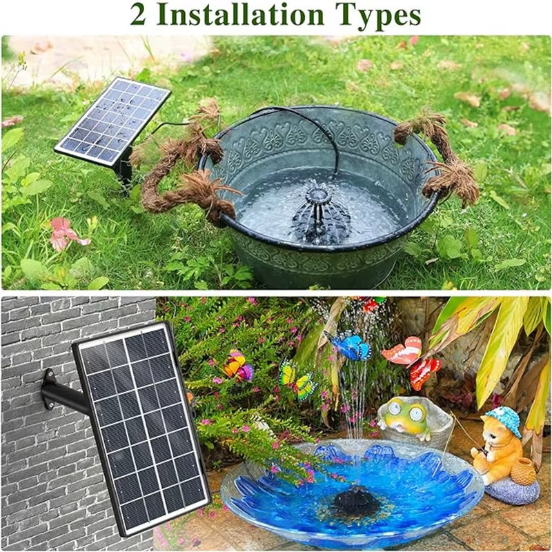 3.5W Solar Fountain Pump, Outdoor Solar Fountain with Upgraded Glass Solar Panel and Nozzle, Solar Fountain Pump for Bird Baths