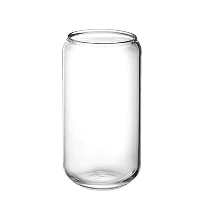 4Pcs/Set of Glasses with Straws 470Ml Straw Beer Mugs with Wooden Lid Reusable Iced Coffee Juice Cups with Straw Brush